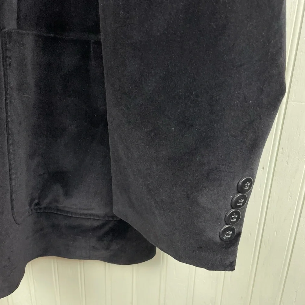J. Ferrar Men's Black Velvet Blazer Evening Jacket Size XL Tall Cotton Holiday